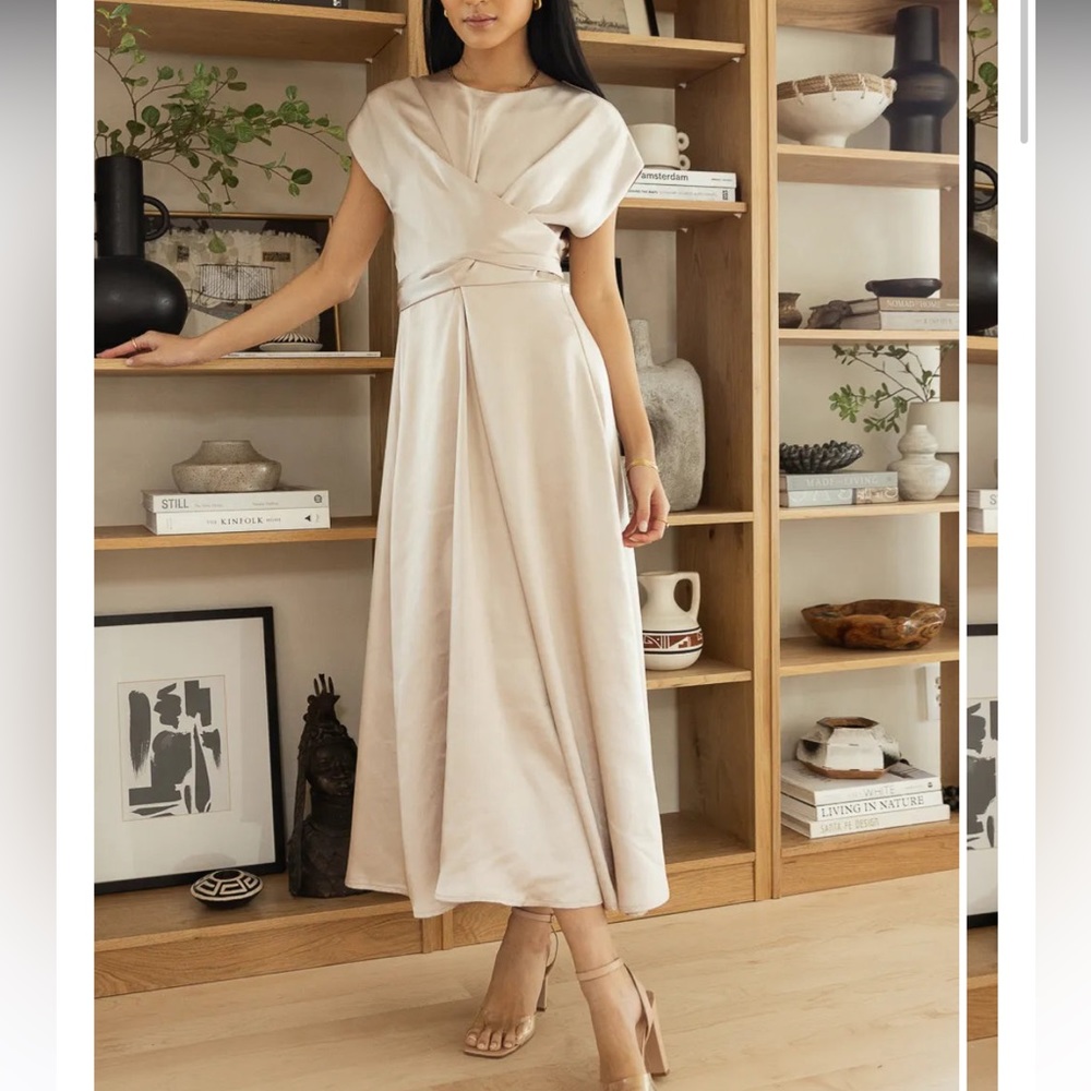 Bohme Rosalind midi satin dress. Size: XS.